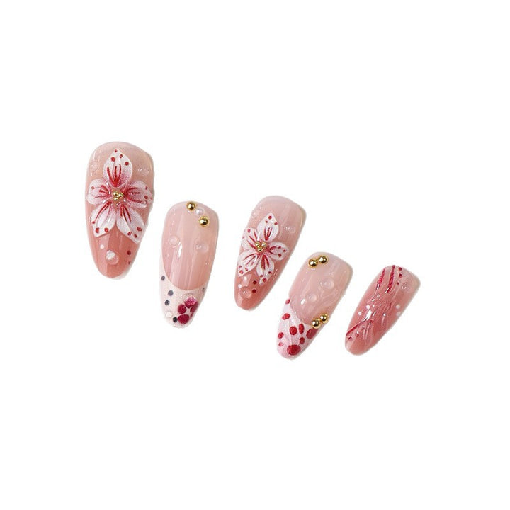 Premium Decorative Floral Press-On Nail Tips Stornfield