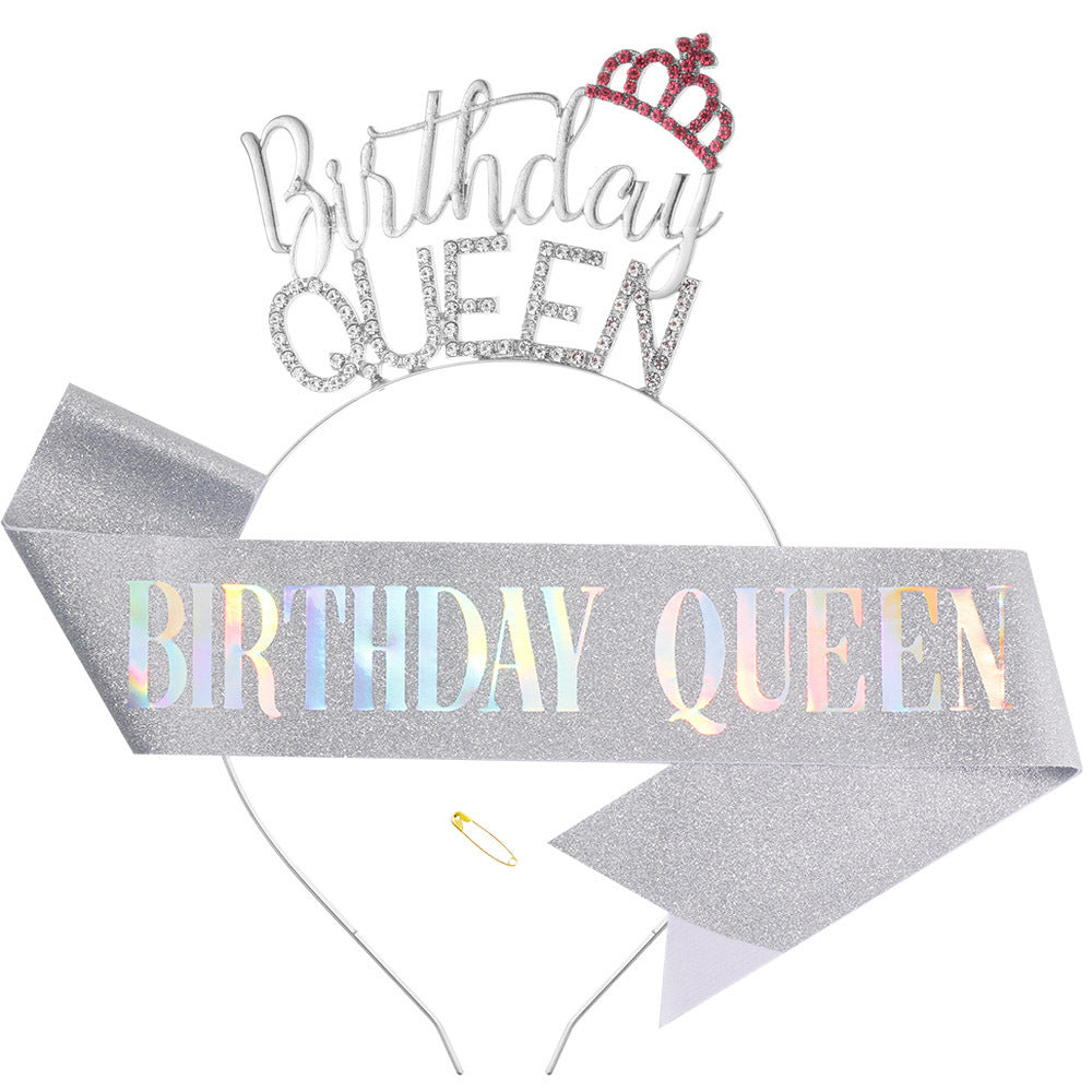 Ladies Glitter Headband with "Birthday Queen" lettering Stornfield