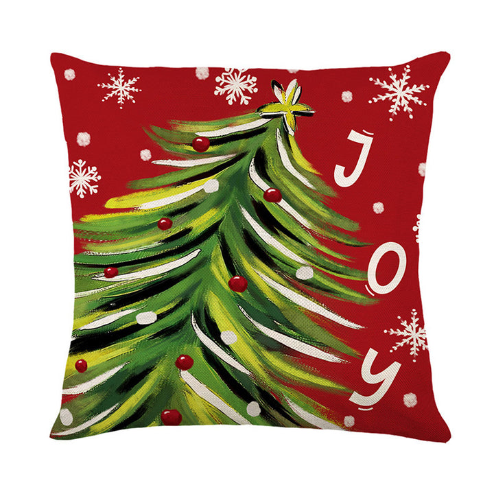 Festive Buffalo-Check Santa Portrait Decorative Cushion Cover with Concealed Zipper