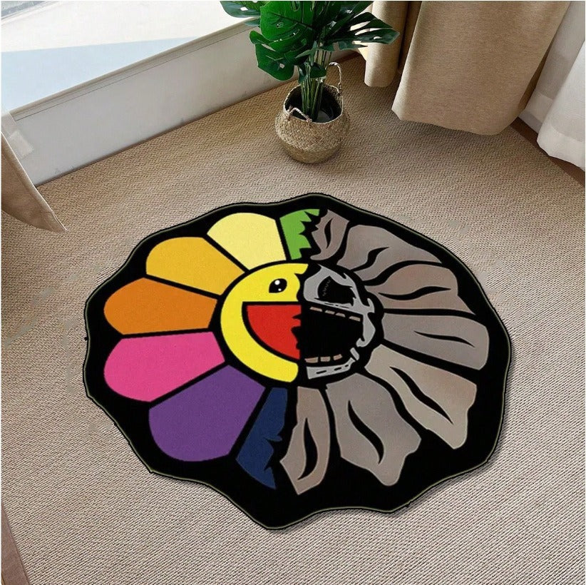 Floral Patterned Decorative Bath Mat for Bathroom