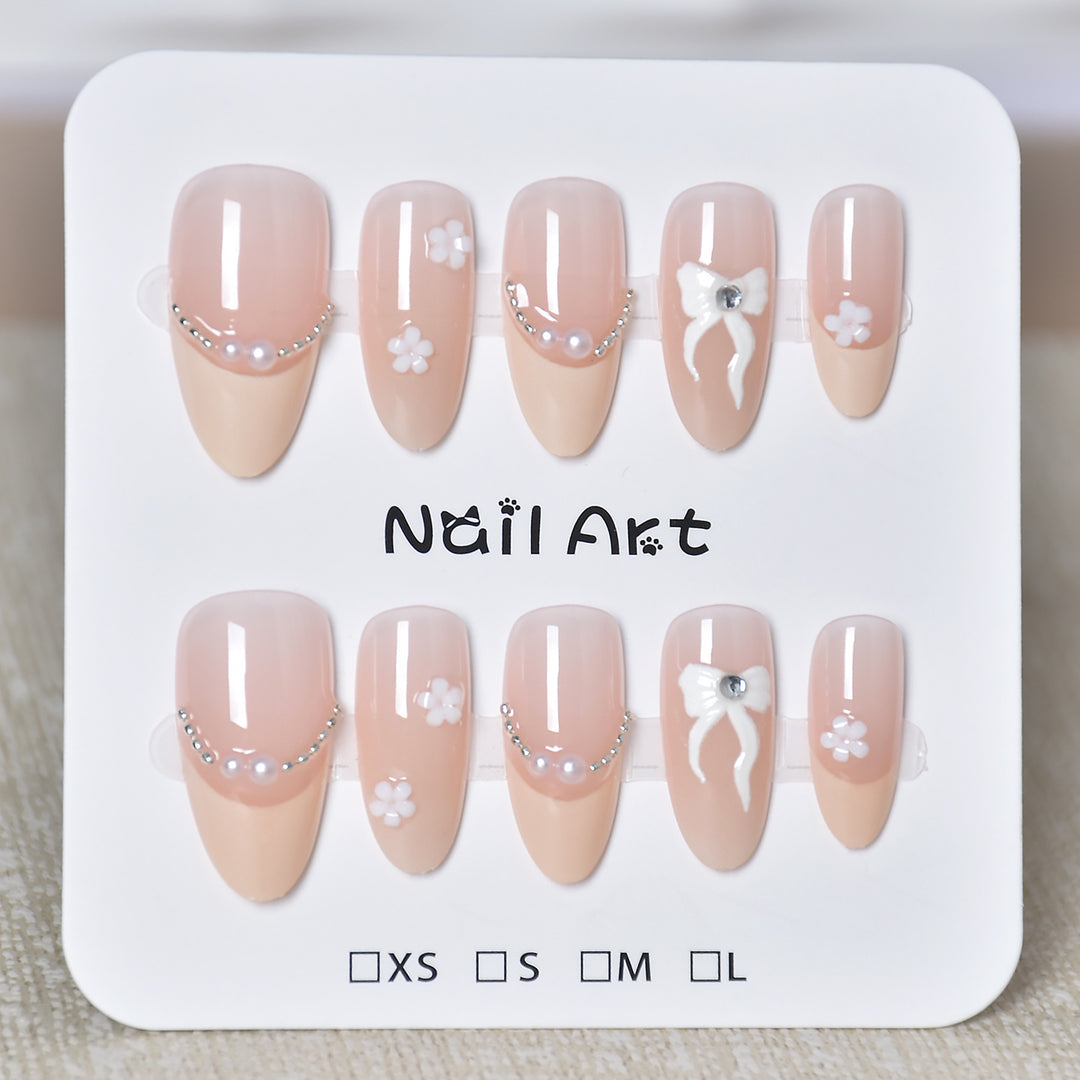 Elegant Floral Press-On Nail Art Stornfield