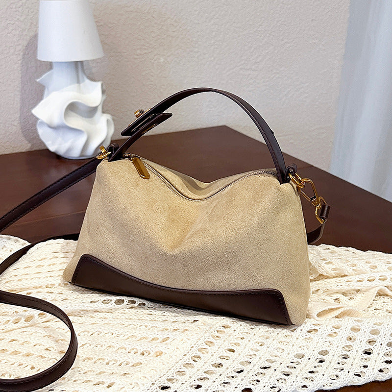 Suede Mini Bucket Handbag