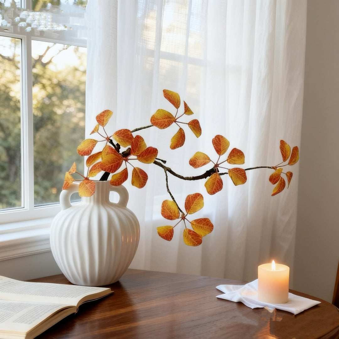 Decorative Faux Yellow Leaf Arrangement for Home Decor
