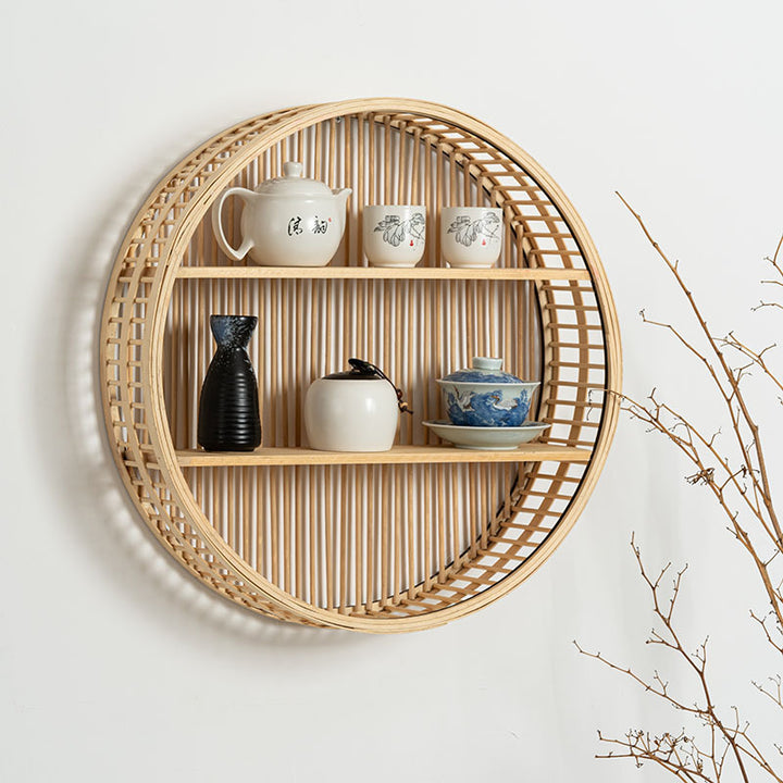 Circular Bamboo Wall Shelf Stornfield