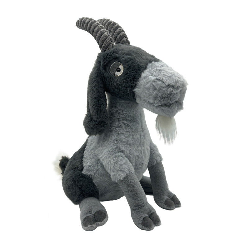 Plush Realistic Horned Mountain Goat Stuffed Animal with Soft Fur Stornfield