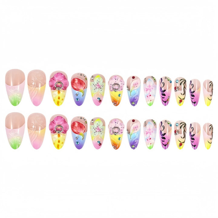 Intricately Designed Floral Press-On Nails Stornfield