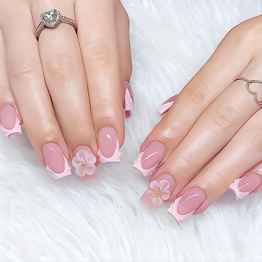 Elegant Floral Luxury Press-On Nails Stornfield