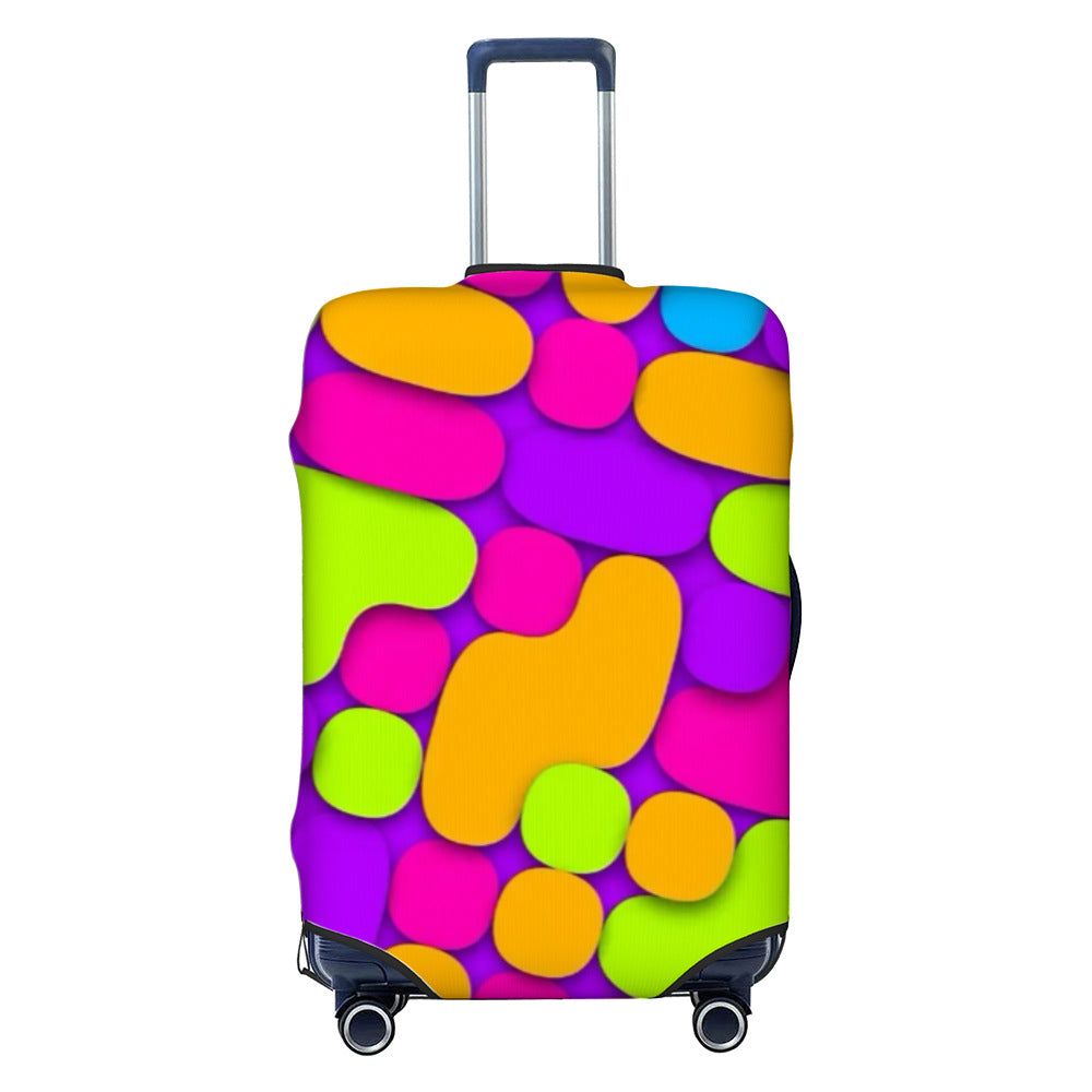 Unisex non-elastic luggage cover with graffiti print and zipper opening, stretchable protective cover with non-slip inner fastening Stornfield