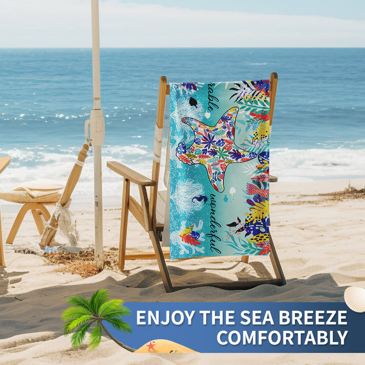 Ladies beach towel with maritime stripe pattern Stornfield