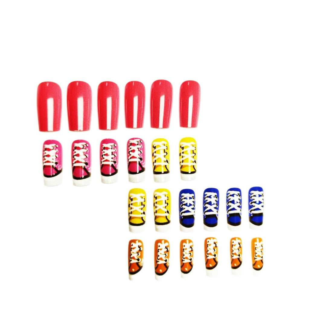 Creative art nails in colorful sneaker design Stornfield