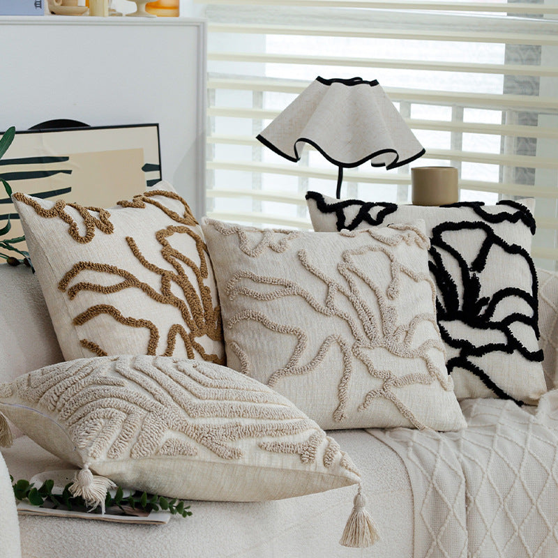 Decorative cushion with artistic surface pattern