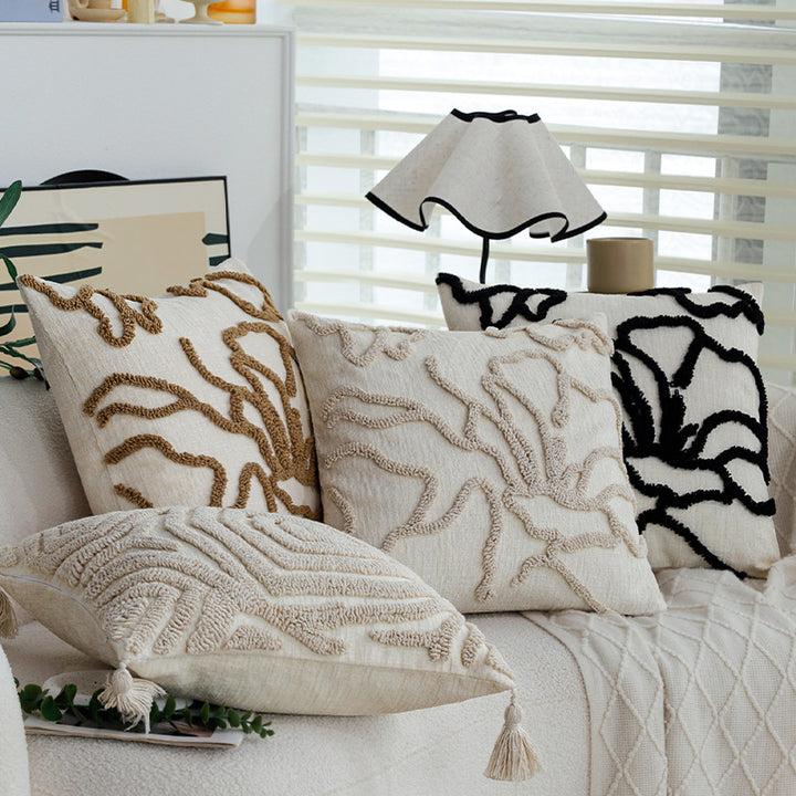 Decorative cushion with artistic surface pattern
