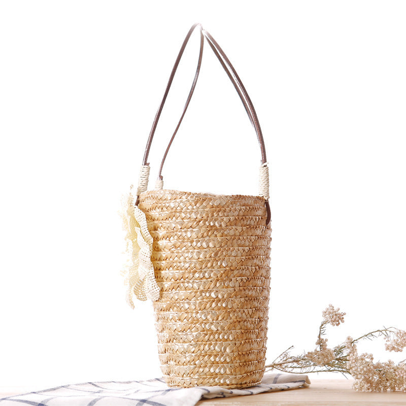Beach bag with decorative flower detail embellishment Stornfield