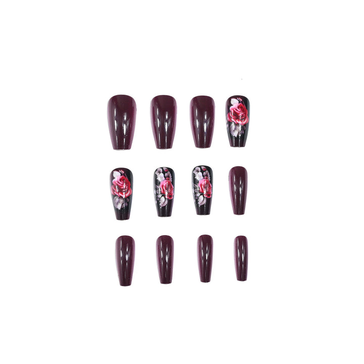 Artistic Floral Design Nail Extensions  1792407634