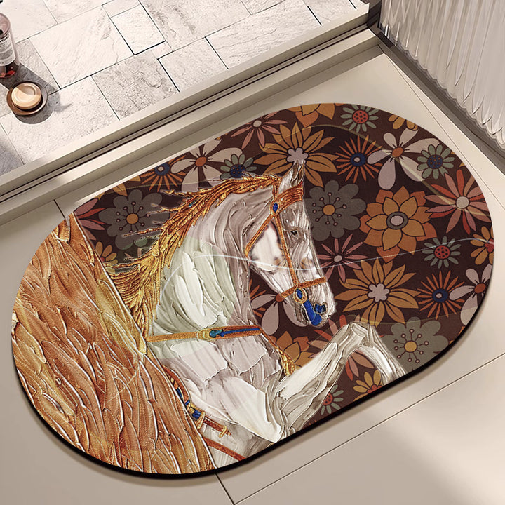 Artistic Horse-Themed Bath Mat Stornfield