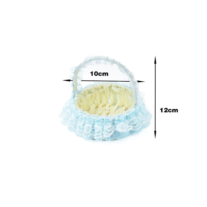 Decorative Lace Trim Woven Basket Stornfield