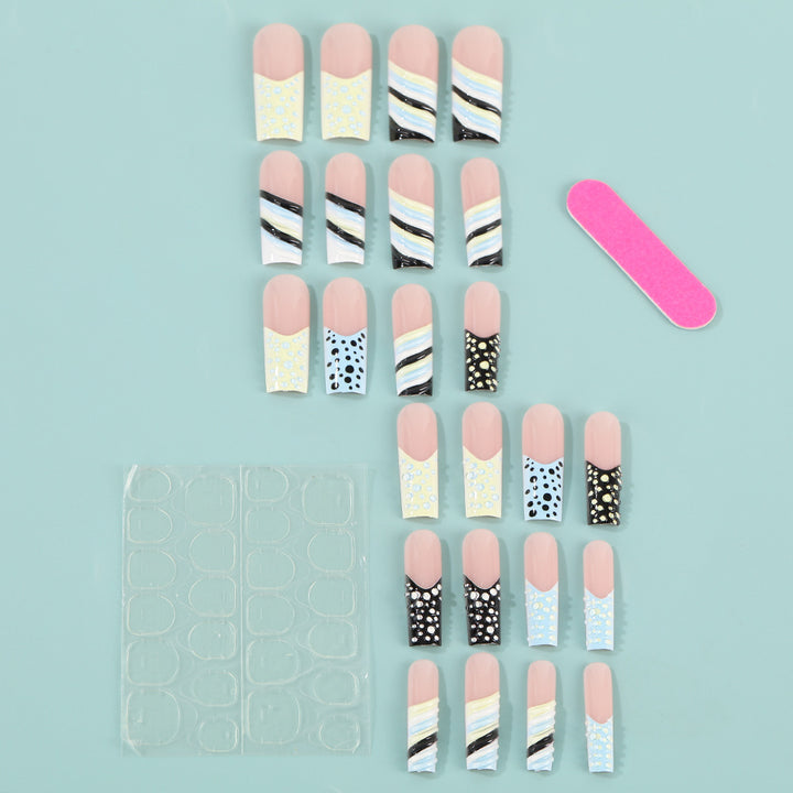 Artificial Nail Set with Stylish Geometric Designs Stornfield