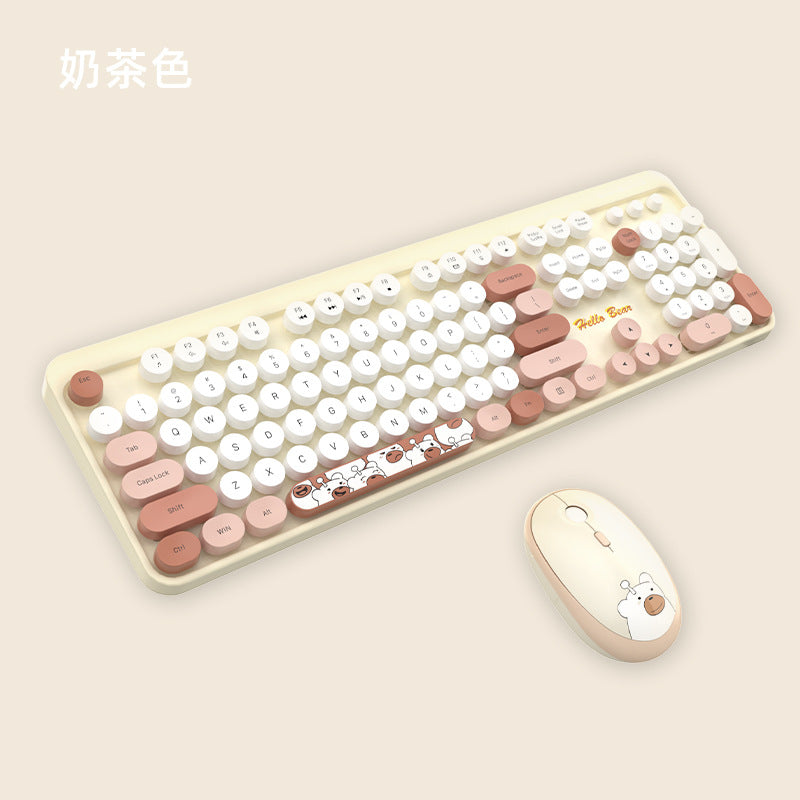 Cute Themed Wireless Keyboard and Mouse Set Stornfield