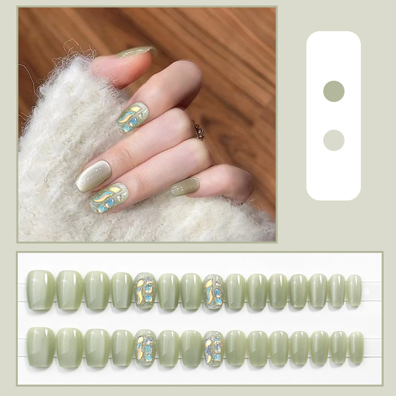 Decorative Press-On Nail Tips Set with Geometric Designs Stornfield