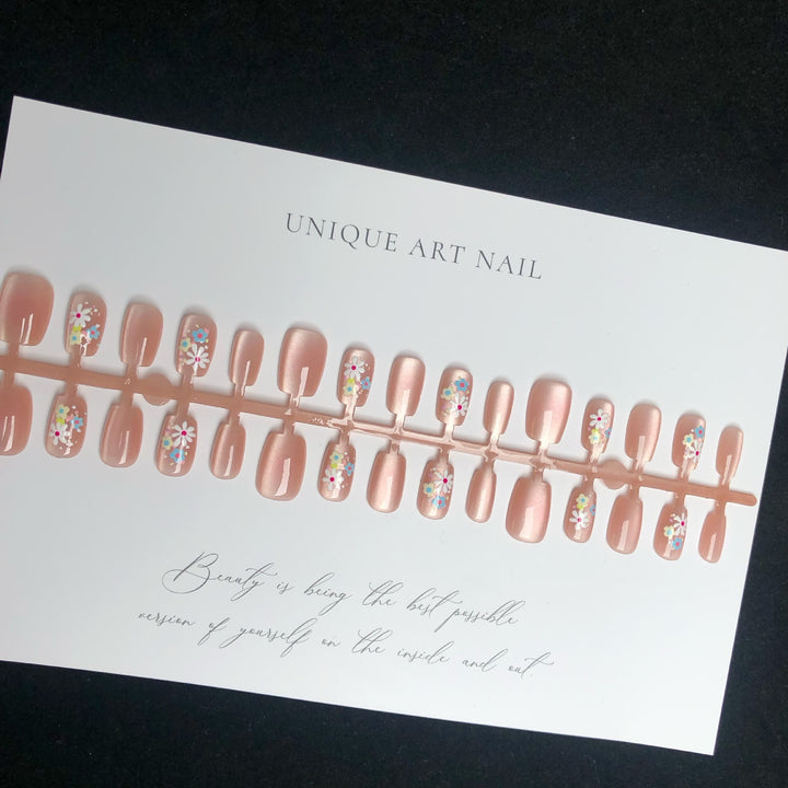 Floral-Embellished Gel Nail Art Set