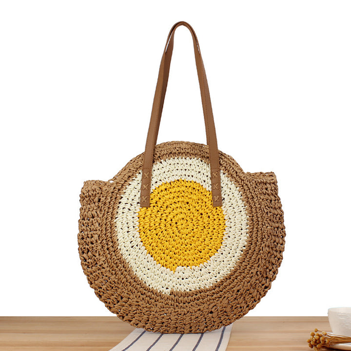 Round straw bag Stornfield