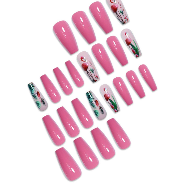 Floral Flamingo Press-On Nail Extensions Stornfield