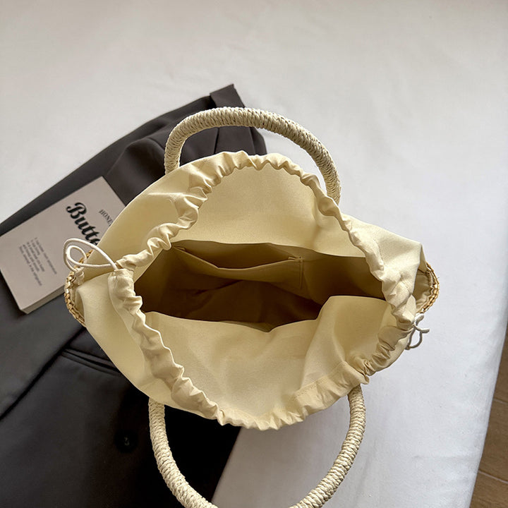Embroidered Straw Market Tote