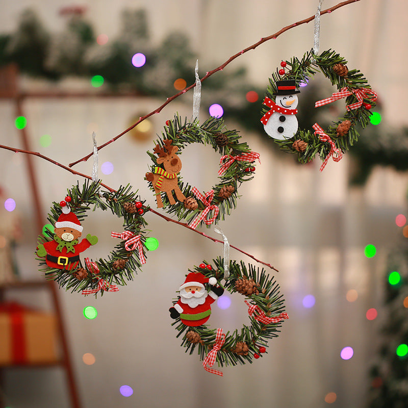 Festive Pine Cone Wreath with Reindeer Decoration Stornfield