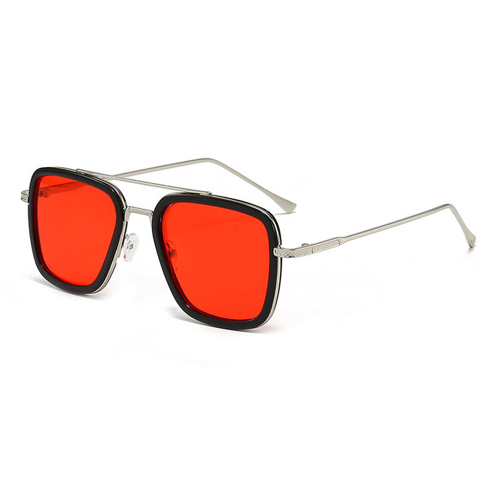 Women's fashionable square sunglasses with glamorous metal frame Stornfield