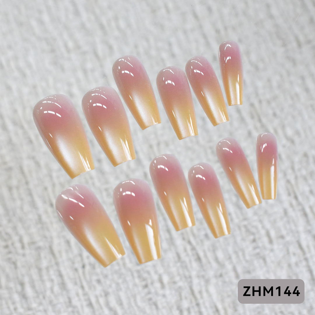 Artistic Press-On Nail Set with Cherry Blossom Design Stornfield