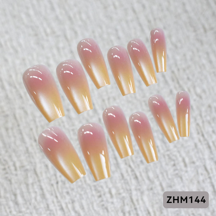 Artistic Press-On Nail Set with Cherry Blossom Design Stornfield