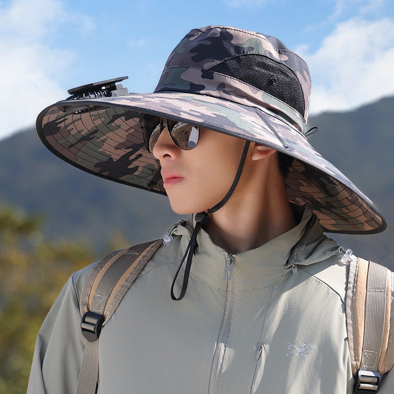 wide-brimmed outdoor sun hat with UV protection, breathable mesh, and adjustable chin strap Stornfield