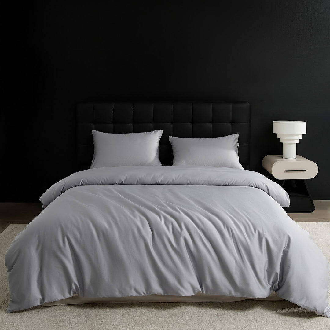 Silky Microfiber Hotel-Style Duvet Cover Set with Envelope Pillowcases and Hidden Zipper