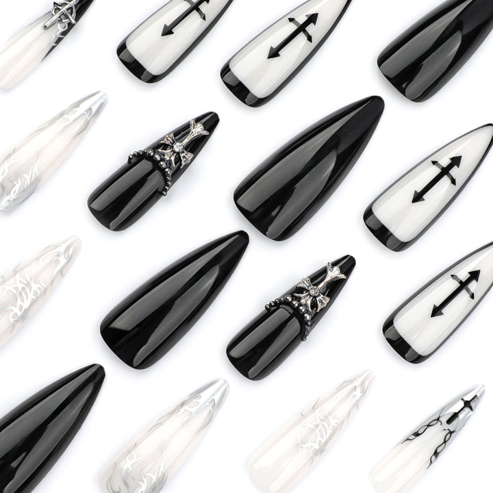 Artistic stiletto nails with unique 3D details and elegant accents Stornfield
