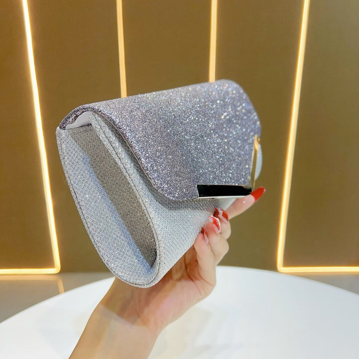 Glittering Metallic Evening Clutch