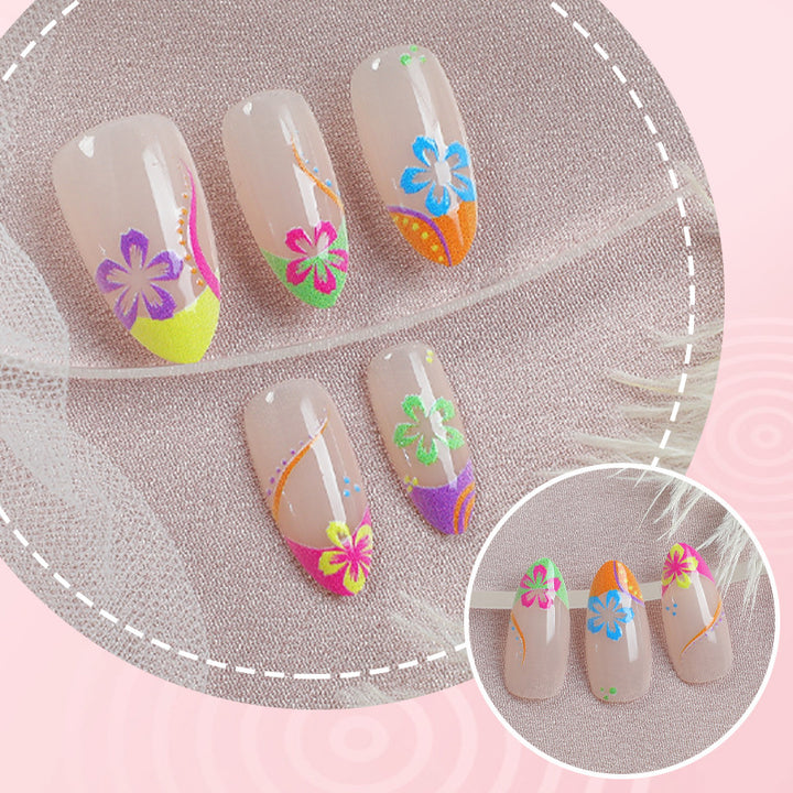 Exotic Floral Press-On Nail Art Stornfield