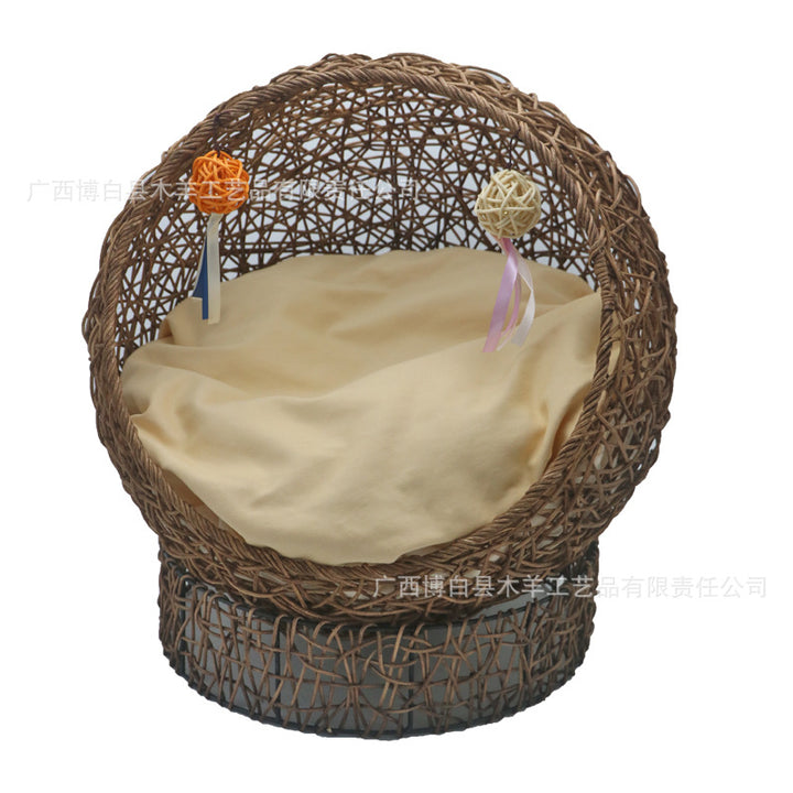 Modern Whimsical Woven Pet Bed Stornfield