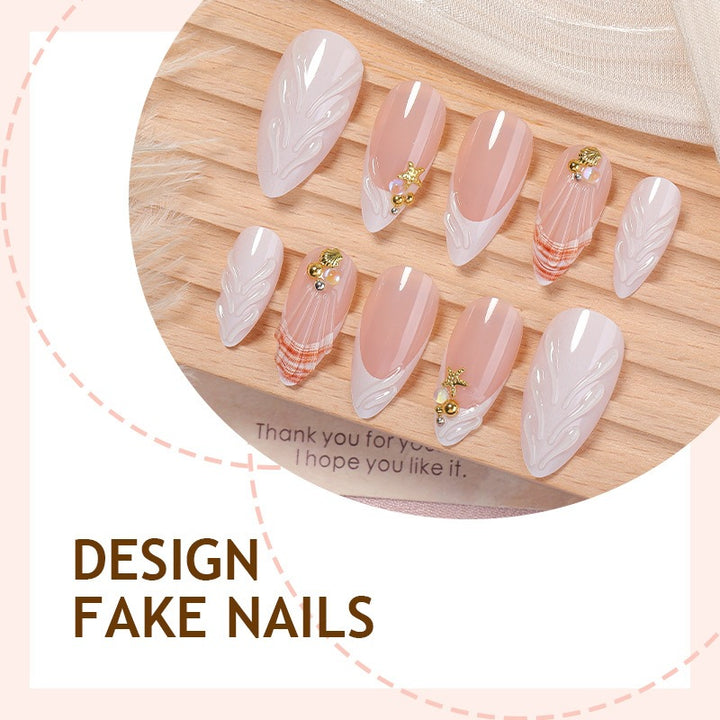 Acrylic nail set with elegant and floral decorations Stornfield