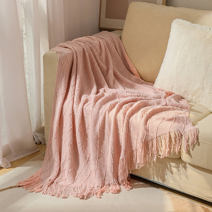 Women’s knitted blanket with textured wave pattern Stornfield
