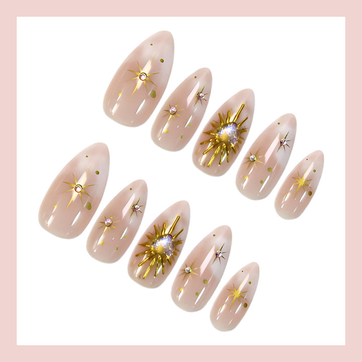 Nail art set with filigree flower and glitter accents Stornfield