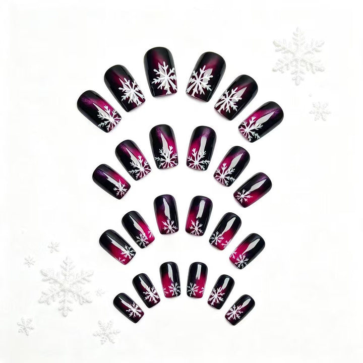 Artificial nails with festive snowflake design Stornfield