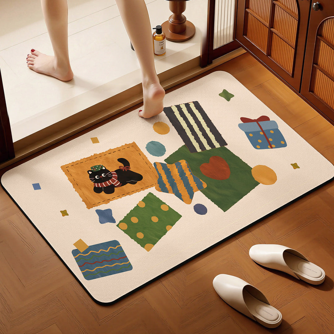 Playful Animal-Themed Decorative Floor Mat