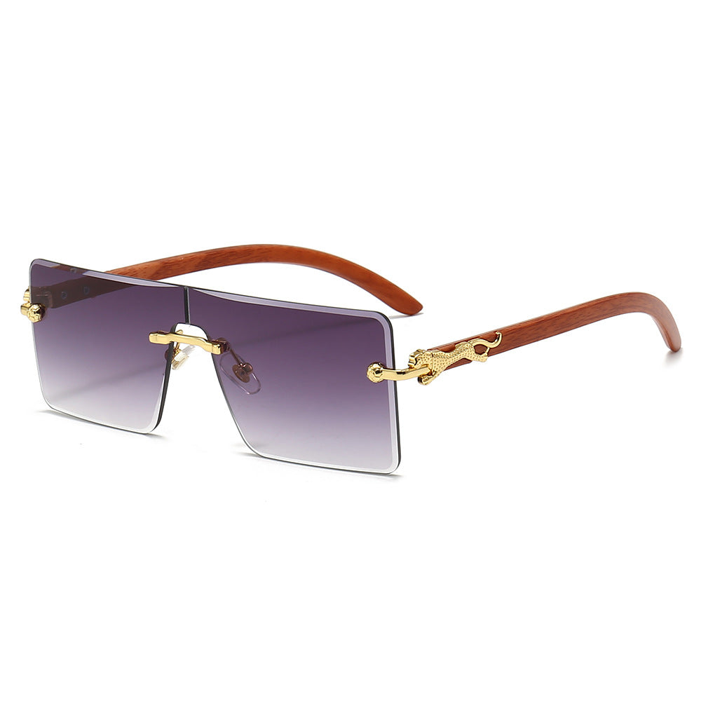 Women oversized fashionable sunglasses with luxurious wood and metal elements Stornfield