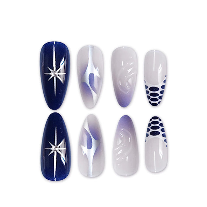 Artistic Stiletto Press-On Nail Art Set with Unique Design Stornfield