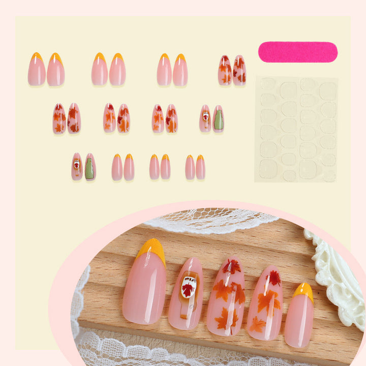 Autumn-Inspired Press-On Nail Art Set Stornfield