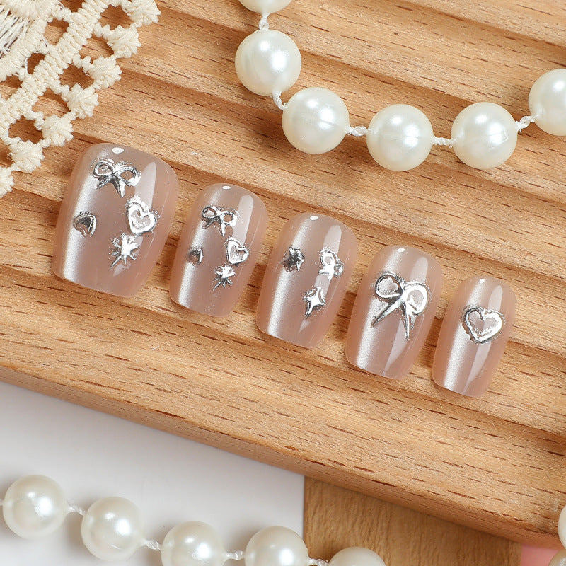 Elegant Decorative Press-On Nail Art Set 1790738679