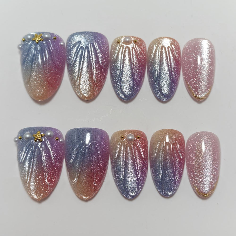 Elegant Artificial Nails with Botanical Designs Stornfield