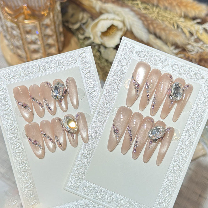 Glamorous Rhinestone-Embellished Stiletto Press-On Nails Stornfield