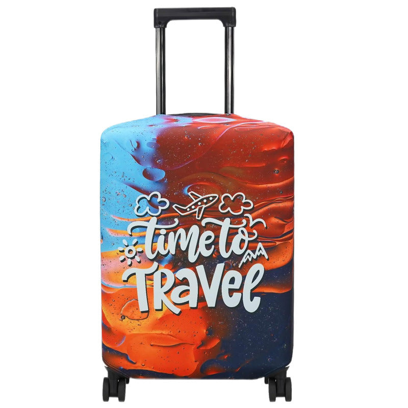 Unisex hard-shell cabin trolley with vintage travel illustration, 360° swivel wheels and telescopic handle Stornfield
