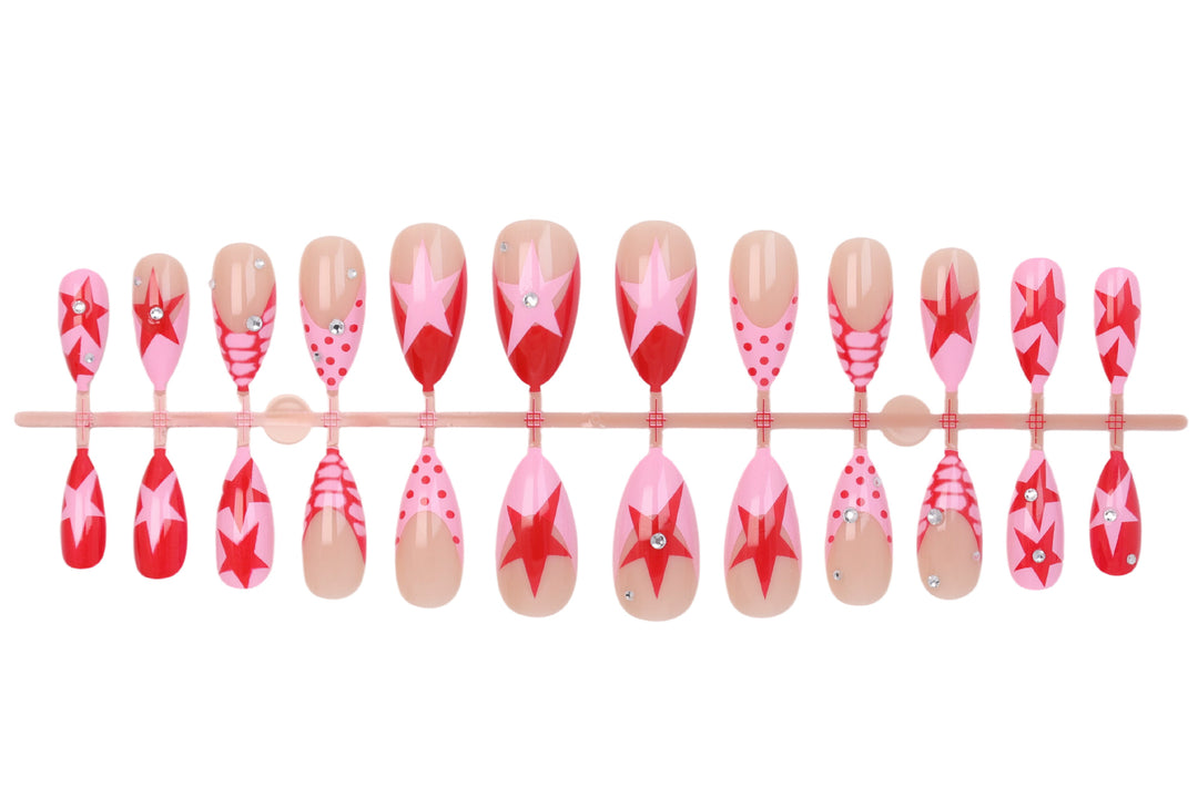 Nail art set with creative star and heart designs Stornfield